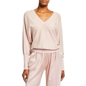 Milly Metallic V-Neck Dolman Top